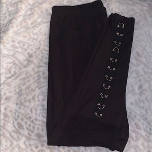 Sexy lace and embellished spandex leggings